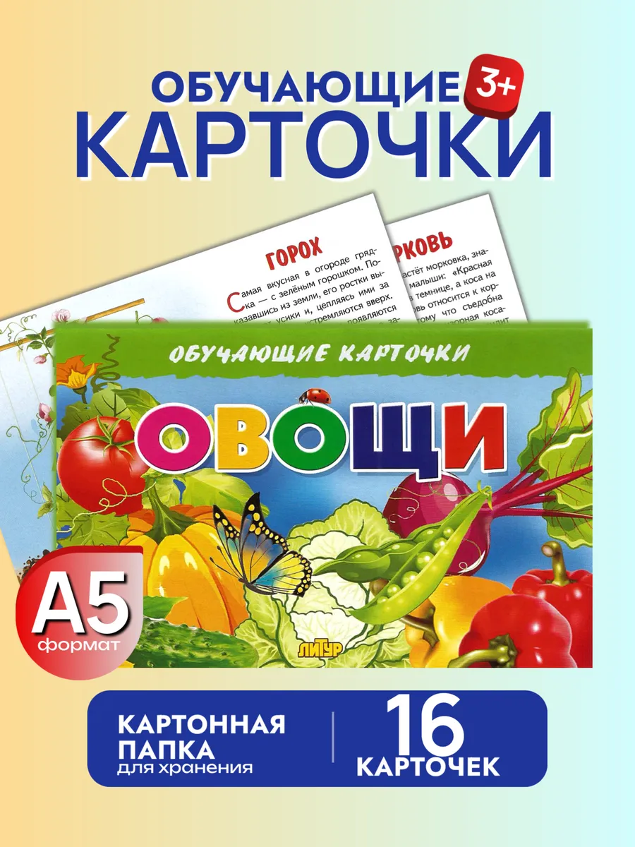 Обучающие карточки Овощи