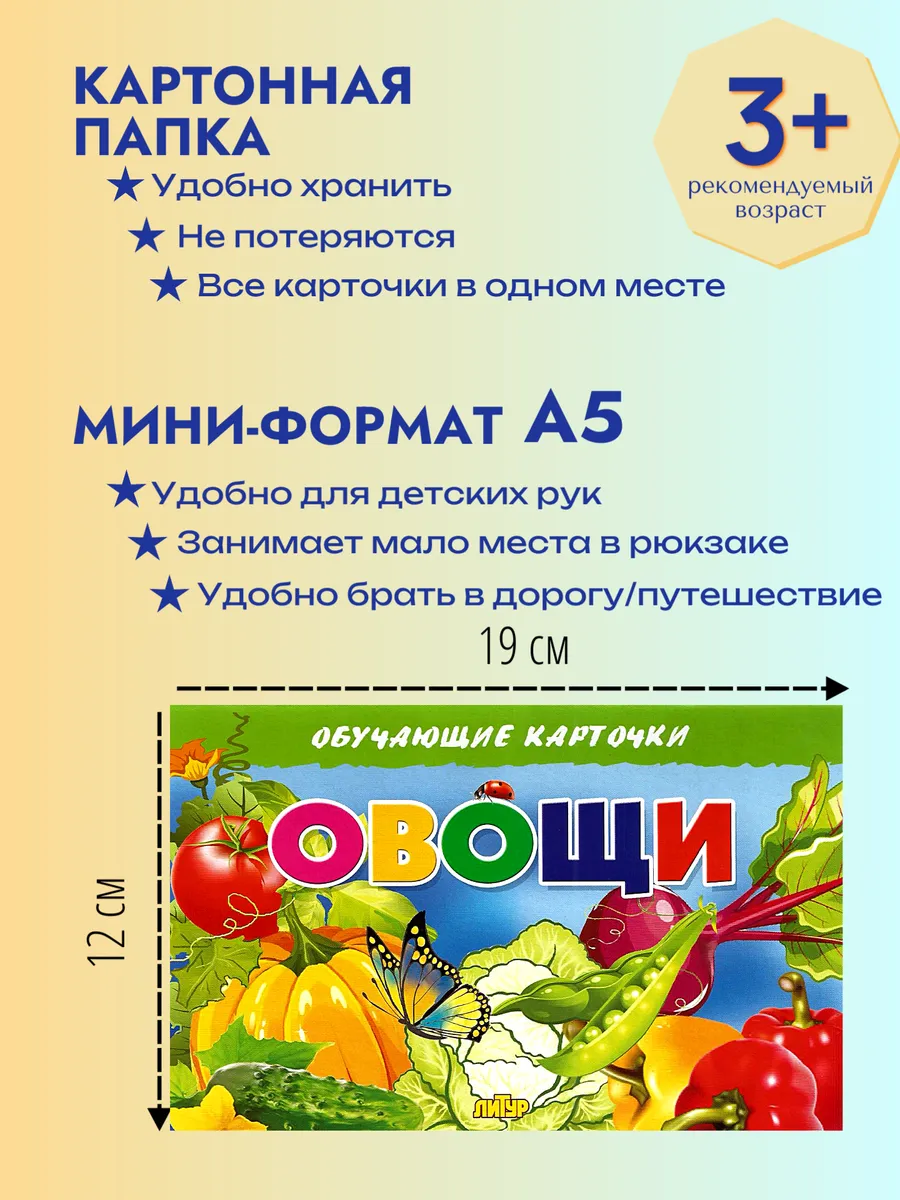 Обучающие карточки Овощи